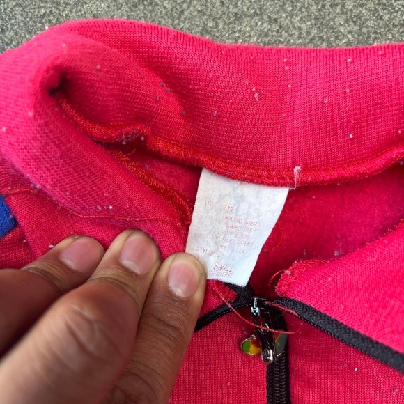 Vintage 90s Nyon Pink Bellwether Quarter Zip Women's Size Small Pullover Fleece - Picture 3 of 3